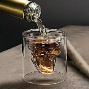 Copos de vidro de caveira 2575150250ml cristal transparente designer criativo festa bar vodka cer...