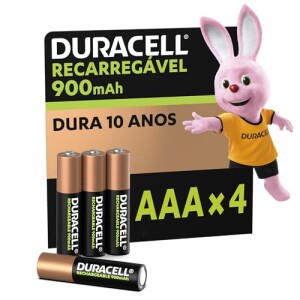 Duracell Pilha Recarregável AAA 900mAh Palito Com 4 Unidades — 28% OFF