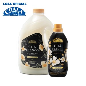 Achamos: Kit Coala Laundry Chá Branco - 1 lava Roupas 3L +1 Amaciante 1L por R$ 38,38