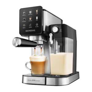 MONDIAL, Cafeteira Espresso Automática Dolce Latte 20 Bar, PretoInox 1250W, 110V - CCL-01 — 51% OFF