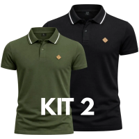 Kit 2 Camisetas Polo Masculina P AO G3 Varias Cores Bordados Variados 100% Algodao: de R$ 98,90 p...