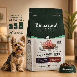 Ração bionatural Prime Cordeiro Blueberry Coco Aveia para Cães Adultos Raças Pequenas 10KG — 22% OFF