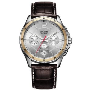 Relógio de Quartzo Multifuncional Masculino CASIO MTP-1374L 3 Submostradores (DiaData24H) Resiste...