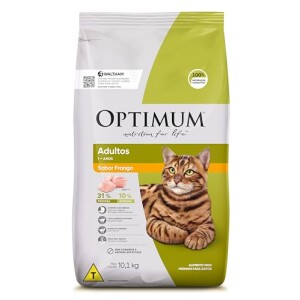 Ração Optimum Gatos Adultos Sabor Frango - 10,1KG com 50% de desconto