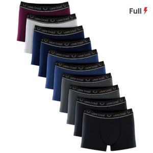 Kit Com 10 Cuecas Boxer Algodão Adulto Kit Cueca Masculina Algodão Original Cueca Box Usee Brasil...
