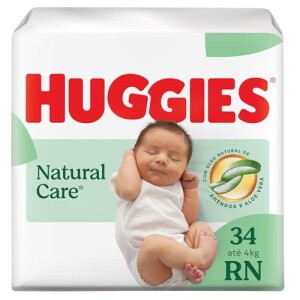 Fralda Huggies Premium Natural Care RN 34 Un: de R$ 43,59 por R$ 25,00