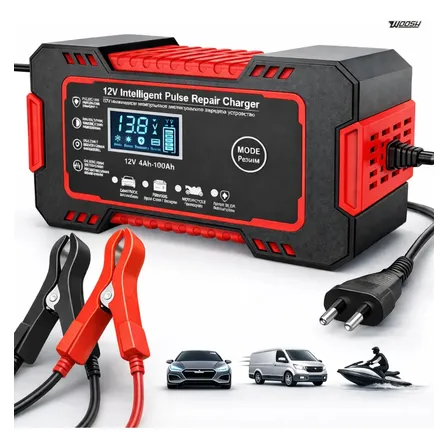 Carregador Inteligente De Bateria Automotiva 12v 6a Bivolt Recupera Baterias 4ah A 100ah Todos Ve...