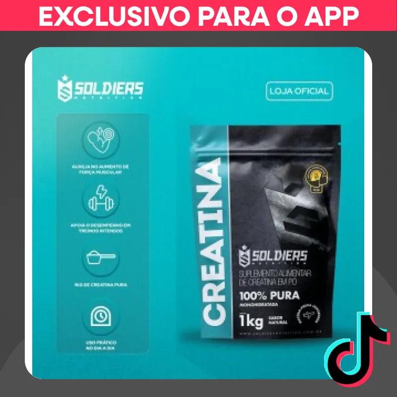 Creatina Suplemento em Pó Monohidratada 100% Pura Importada - Soldiers Nutrition em promoção na T...