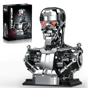 Blocos de Montar Robô Esqueleto Mecha T800 Figuras de Busto de Filme 1469 Peças por R$ 345,60