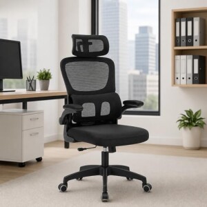 Cadeira de Escritório Suporte Lombar Ergonômico Malha Respirável Mesh Apoio Cabeça Confortavél Ar...