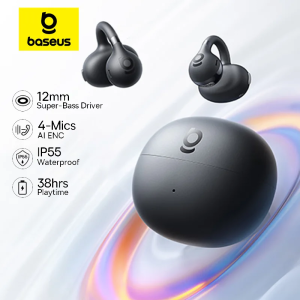 Baseus bc1 clipe de orelha fones de ouvido aberto sem fio bluetooth 6.0 clipe em fones de ouvido ...