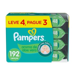 Lenços Umedecidos Pampers Aroma de Aloe Vera 192 Unidades com 38% de desconto