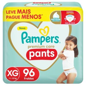 Fralda Pampers Premium Care Pants XG 96 Unidades: de R$ 182,45 por R$ 132,28