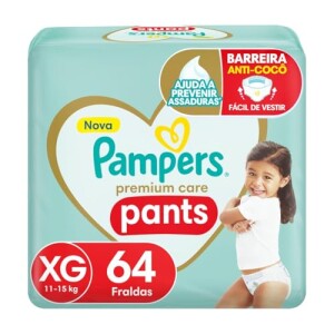 Achamos: Fralda Pampers Premium Care Pants XG 64 unidades por R$ 89,29
