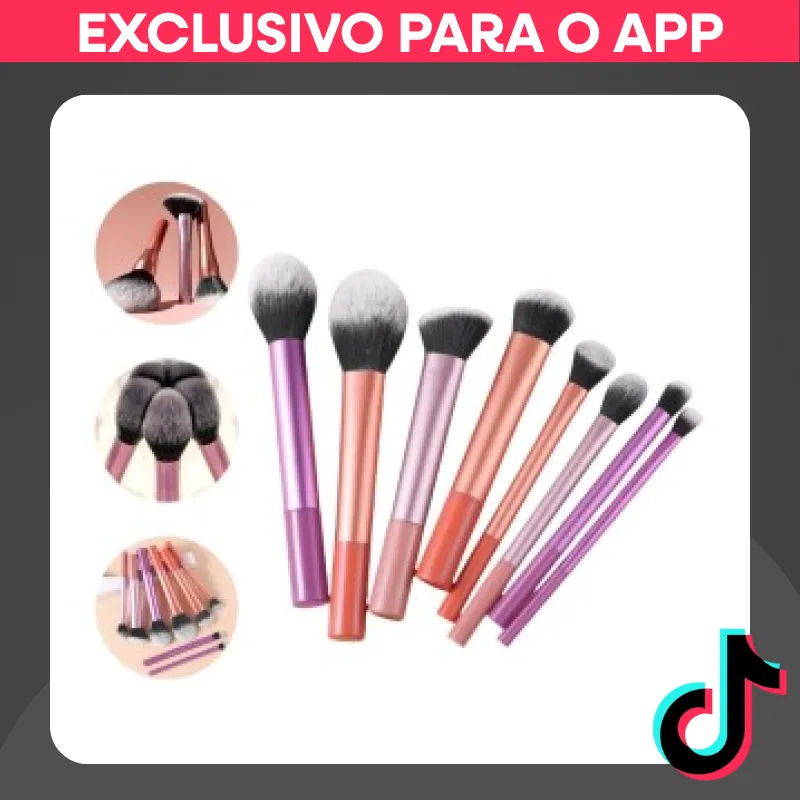 Conjunto Pincéis de Maquiagem Multicolor Stand-Up: Blush e Pó por R$ 18,00