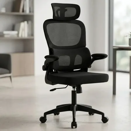 Achamos: cadeira de Escritório ergonomica movel Veneza I-100 Cor Preto Com Suporte Lombar Apoio D...