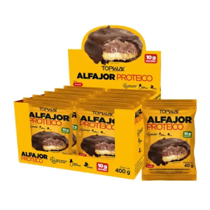 Alfajor Proteico Avelã Sem Açúcar Topway 10x40g com 55% de desconto