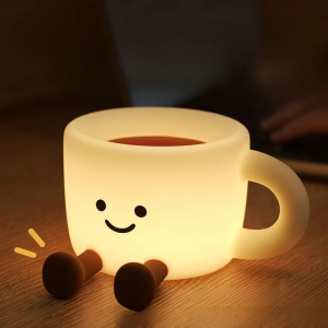 Luz Noturna Criativa em Forma de Copo de Café de Silicone Recarregável para Decoração de Sala de ...