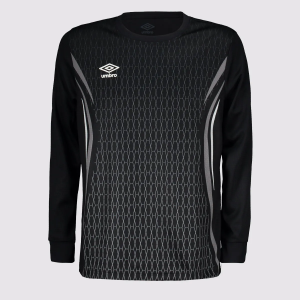 Camisa Umbro Goleiro Portiere Manga Longa Juvenil Preta em promoção na Futfanatics