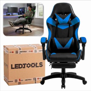 Cadeira Gamer E Escritorio Ergonômica Tecido Em Couro Encosto Regulável Com apoio Para Pés em pro...