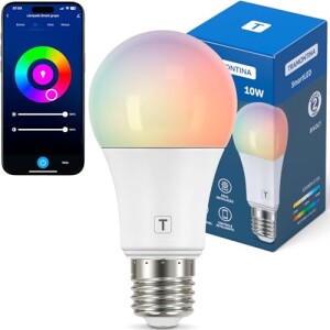 Tramontina Lâmpada Smart​ LED Inteligente E27​ 10W Wi-Fi + Bluetooth​ 16 Milhões de Cores - Compa...
