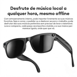 Óculos Inteligente IA Premium XK One Pro 8MP Wi-Fi Bluetooth Câmera HD Lentes Fotocrômicas Open-E...