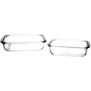 Conjunto de Assadeiras Marinex Quadrado de Vidro 2 Peças Com Alça 15220200943957 — 45% OFF