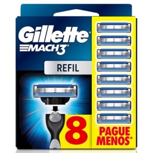 Gillette Mach3, Carga 3 Lâminas c 8 Unidades em promoção na Amazon