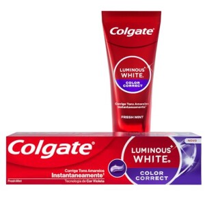 Colgate Luminous White Color Correct Creme Dental Clareador, 70g em promoção na Amazon