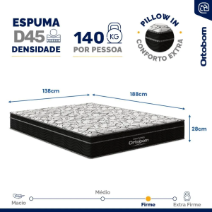 Colchão Espuma D45 Ortobom Airtech Casal em promoção na Americanas