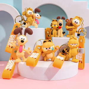Conjunto de Chaveiros de Silicone 3D com Múltiplos Personagens Garfield & Odie (16 Peças) - Linda...