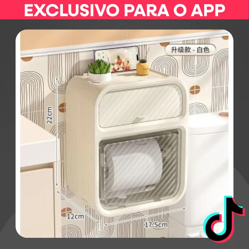 Suporte Papel Higiênico Adesivo Parede C Prateleira Celular Banheiro por R$ 32,00