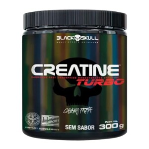 Creatine Turbo – sem sabor - Pote 300g - Black Skull - Suplementação para Treino, Performance, Ga...