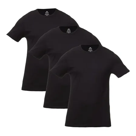Kit Com 3 Camisetas Masculinas Básicas Slim Cor Preto Hering Preto Liso M em promoção na Mercado ...
