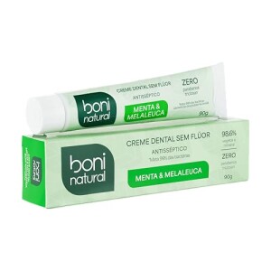 Boni Natural - Creme Dental Com Óleos Naturais De Menta E Melaleuca Vegano E Natural, Sem Flúor, ...