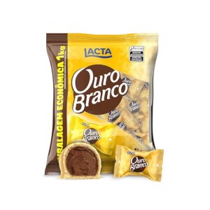Lacta Ouro Branco - Wafer Recheado Sabor Chocolate Branco Pacote 1kg em promoção na Amazon