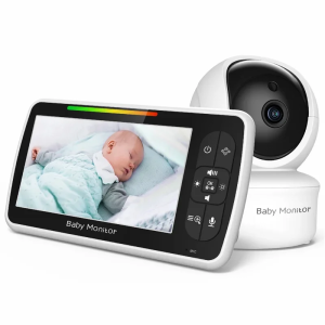 Achamos: Babystar monitor de bebê de vídeo de 5 polegadas com câmera remota Pan-Tilt-Zoom e áudio...