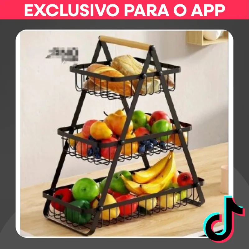 Fruteira de Mesa Aramada em Metal c 23 Andares Organizador Multiuso com 30% de desconto