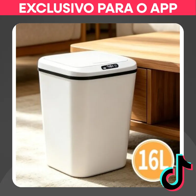 Lixeira Inteligente 16L Abre Sozinha Sem Toque Cozinha Banheiro por R$ 69,90