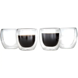 Jogo De Copos De Vidro De Café Parede Dupla 80ml 4 Peças Haus Concept Inspire — 60% OFF