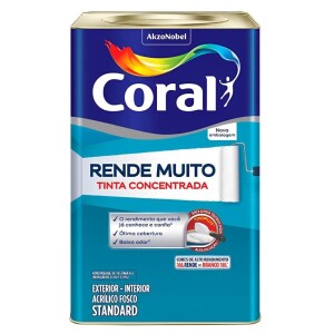 Achamos: Tinta Acrílica Fosco Rende Muito Coral 16L Diversas Cores por R$ 253,00