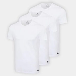 Kit Camiseta Adidas Básicas 3 Peças Masculino - Preto+Cinza — 58% OFF