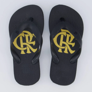 Chinelo Flamengo Basic CRF Infantil Preto e Dourado com 70% de desconto