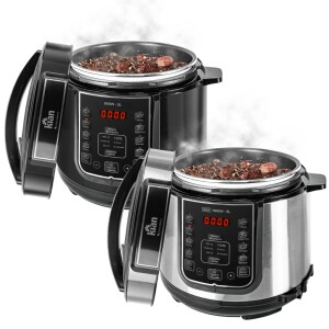 Panela de Pressão Elétrica Digital 56 litros Preta ou Inox - kian: de R$ 502,92 por R$ 282,06