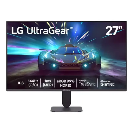 Monitor LG UltraGear 27G411A-B 27",FHD, 144Hz, 1ms (MBR), NVIDIA G-SYNC, AMD FreeSync, HDR10 por ...