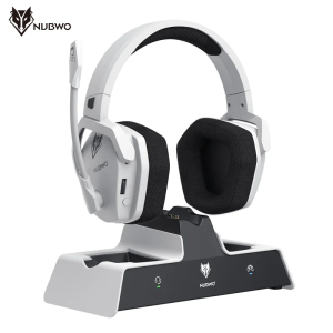 NUBWO G06 Fones de ouvido sem fio para jogadores com estação de carregamento para fone de ouvido ...