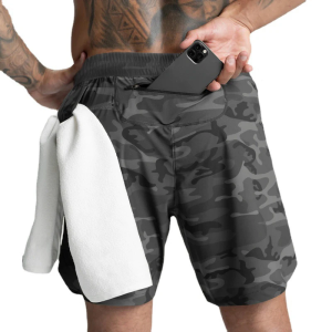 2024 calções de corrida masculinos de camada única tecido secagem rápida ginásio cor sólida fitne...