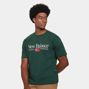 Camiseta New Balance Linear Athletics Masculina — 54% OFF