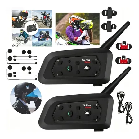 Comunicador V6 Plus Bluetooth 5.2 - 2 Unid. 1500m 25h Bateri por R$ 299,00