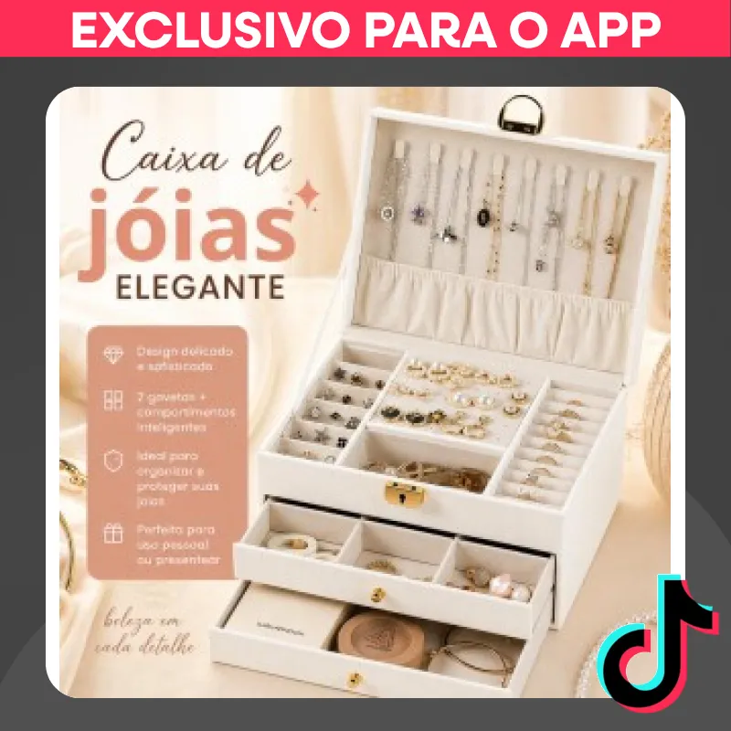 Porta Jóias Caixa Organizadora De Jóias Feminina Em Couro Para Anéis Colar — 61% OFF